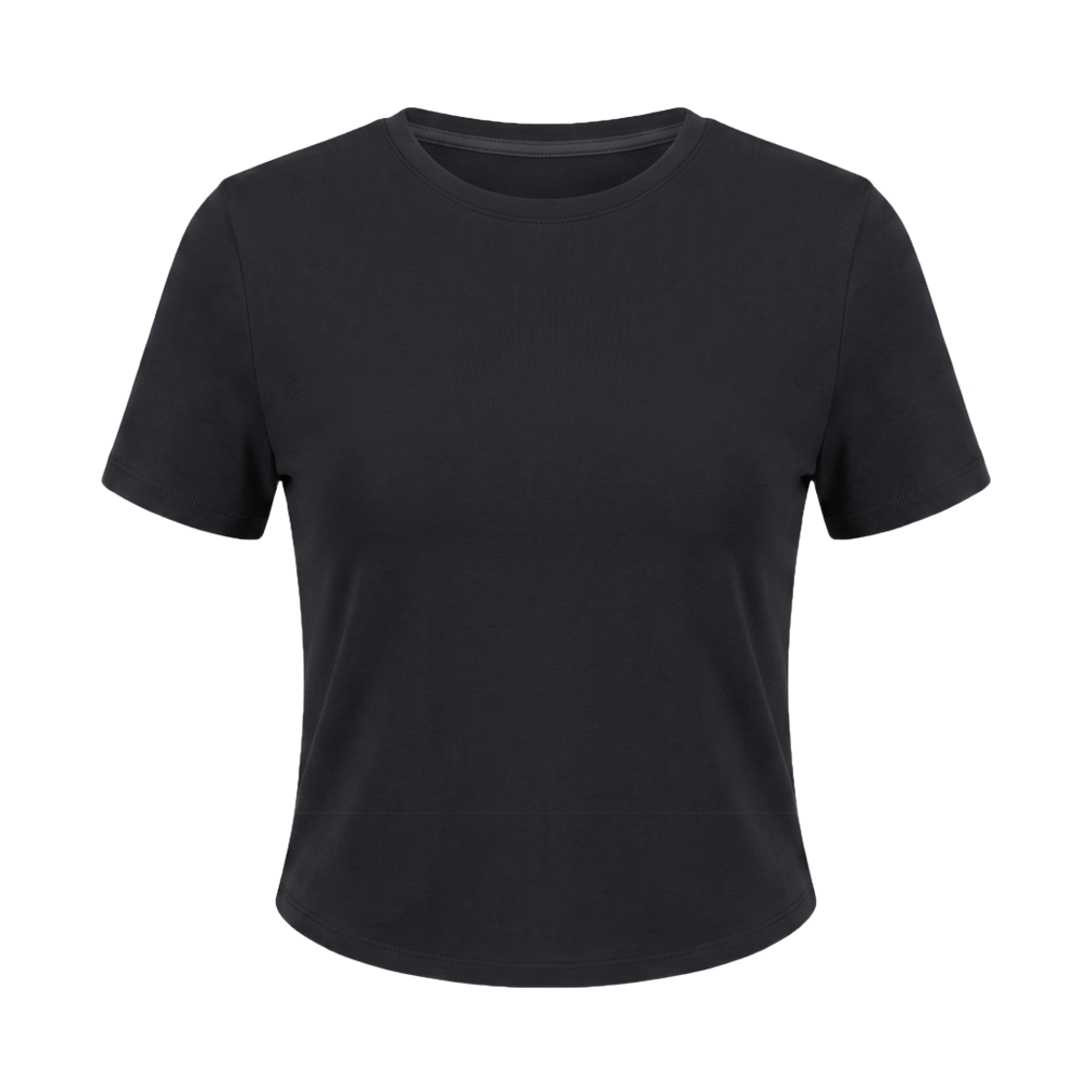 CLWT8105 cielcoco Askin Semi-Cropped Short Sleeves Black
