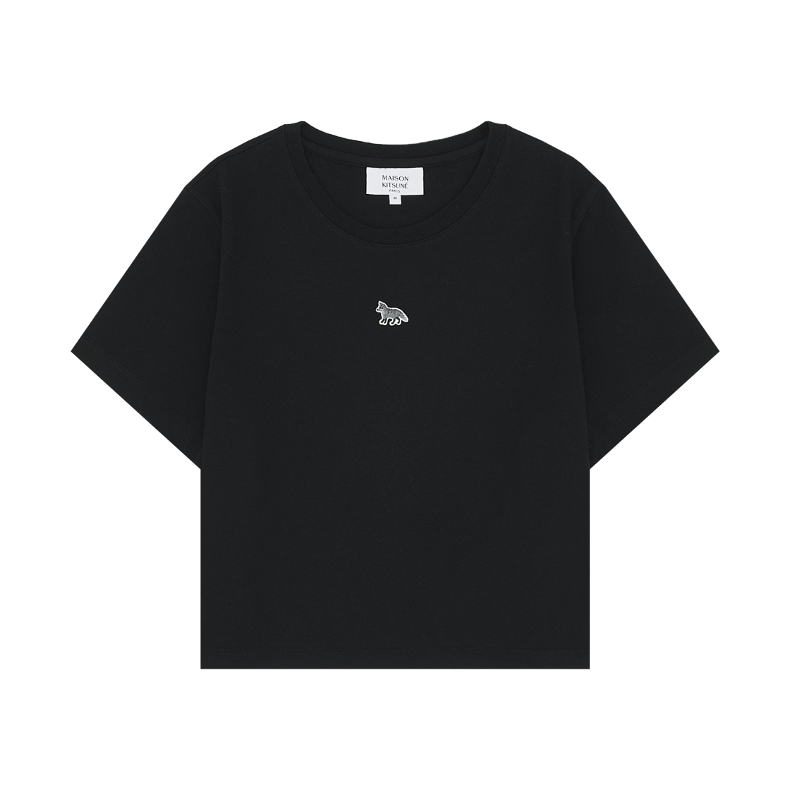 MW00105KJ0008-P199 (W) Maison Kitsune Baby Fox Patch Baby T-Shirt Black