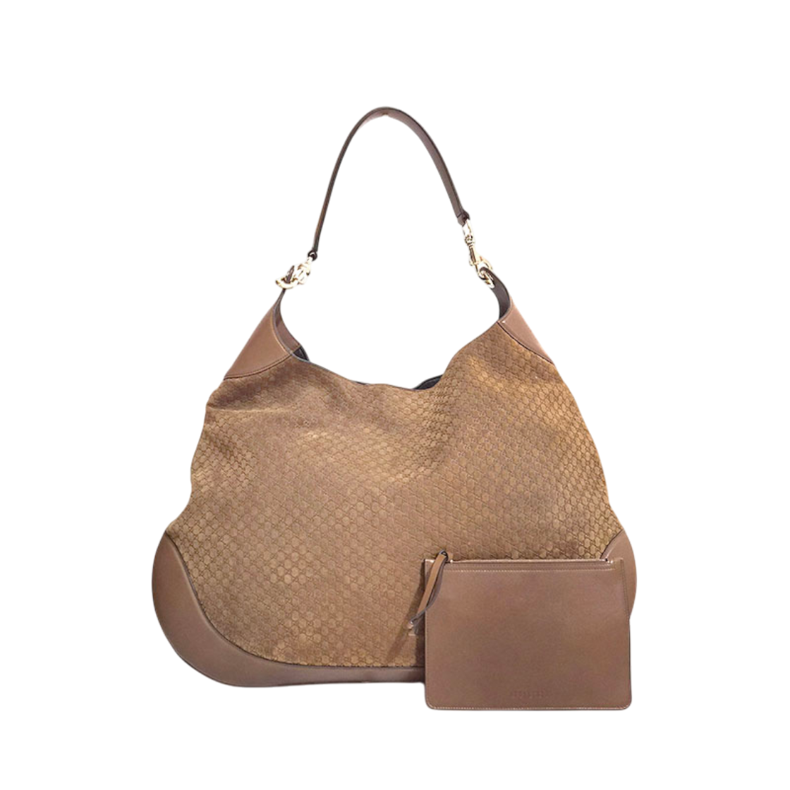 IT2DHCPOP4DM Gucci Suede B Maxi Shoulder Bag