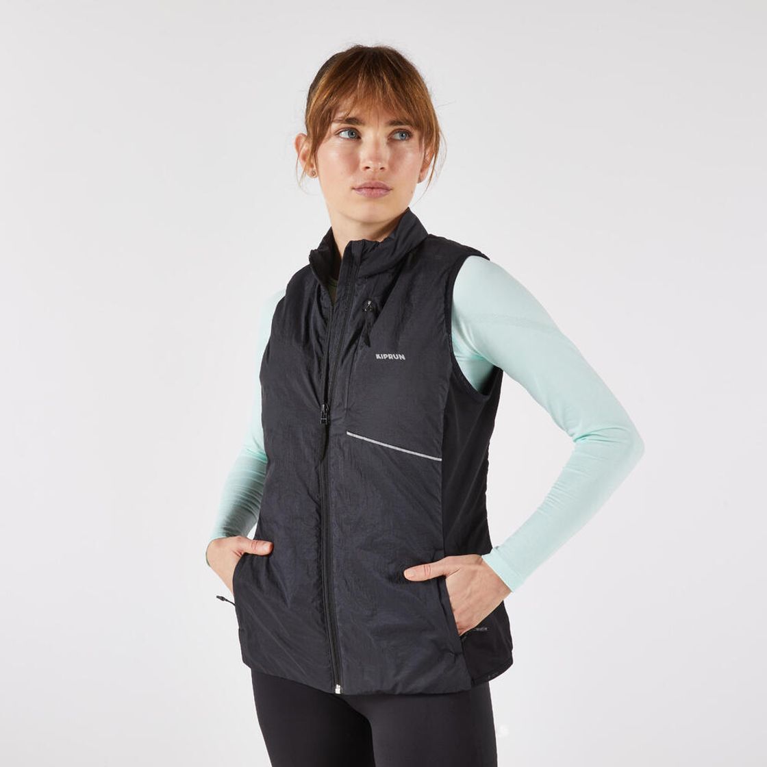 데카트론 여성 러닝 패딩 베스트 런 웜 500 스모크 블랙(Decathlon Women's Running Padded Vest Run Warm 500 Smoke Black) - 9