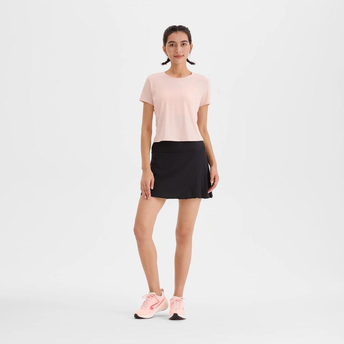 데카트론 여성 러닝 크롭 반팔 티 런 드라이 500 쿼츠 핑크(Decathlon Women's Running Cropped Short Sleeve T-Shirt Run Dry 500 Quartz Pink) - 8