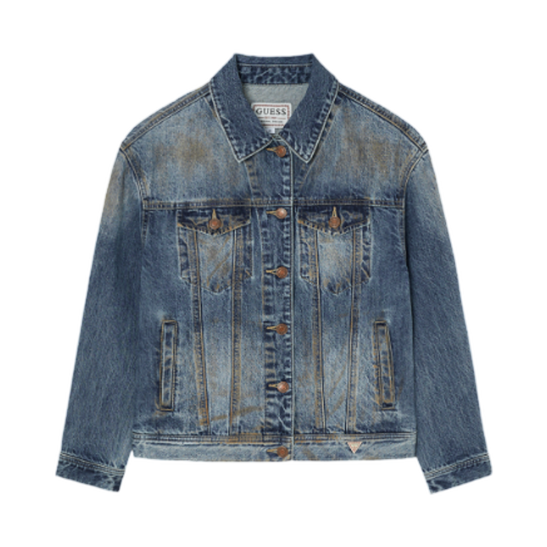 게스 안료 워싱 데님 재킷 다크 블루(GUESS Pigment Washed Denim Jacket Dark Blue) - 1