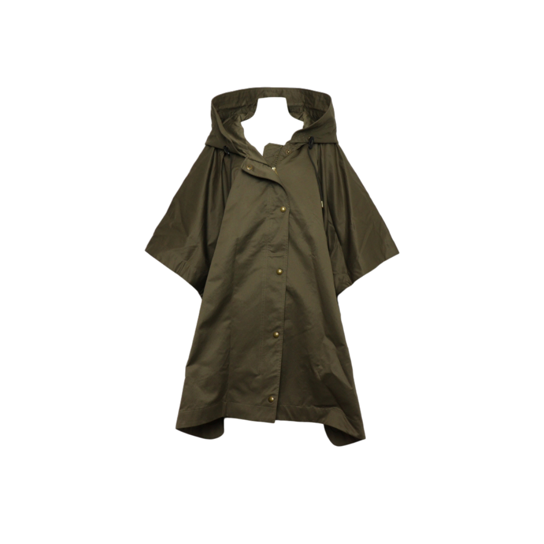 ITVIFRPFIIFK Burberry Khaki Cotton Blend Hooded Cape Poncho Jacket