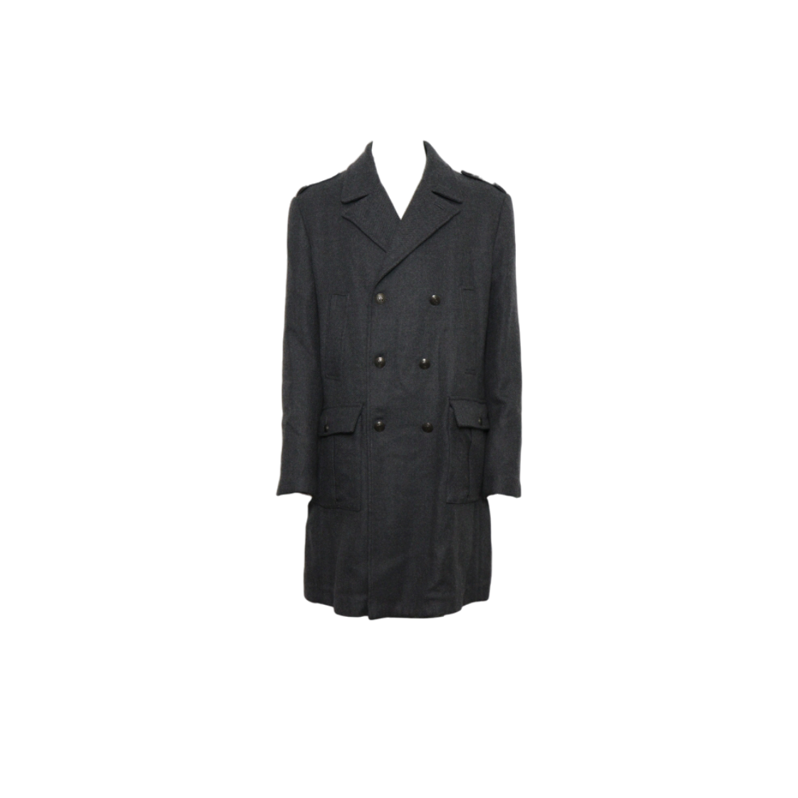 ITD87E7L6NGP Balmain Gray Wool Double Coat