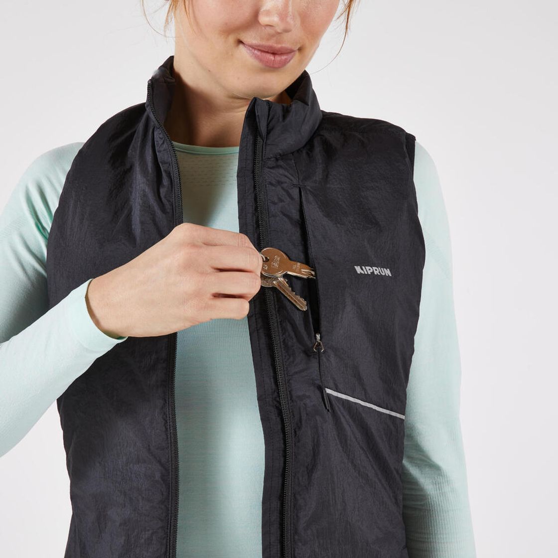 데카트론 여성 러닝 패딩 베스트 런 웜 500 스모크 블랙(Decathlon Women's Running Padded Vest Run Warm 500 Smoke Black) - 6