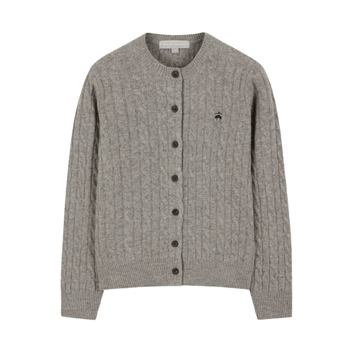 BBWCWBZ402-ZGR BrooksBrothers Women's Wool Cable Cardigan Grey