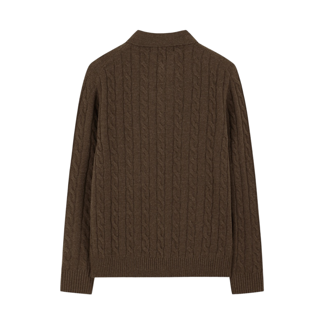 브룩스브라더스 울 케이블 폴로 스웨터 브라운(BrooksBrothers Wool Cable Polo Sweater Brown) - 2