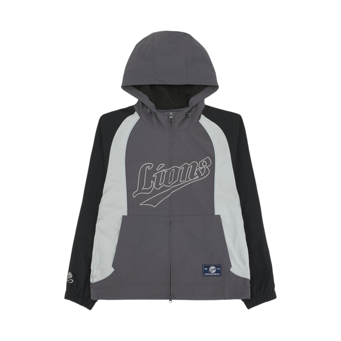 456839CX34 Samsung Lions x 8seconds Reflective Hooded Jacket Ash