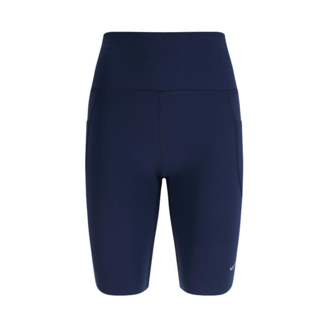 8934473 Decathlon Women's 8-inch Running Leggings Run 500 Steel Blue