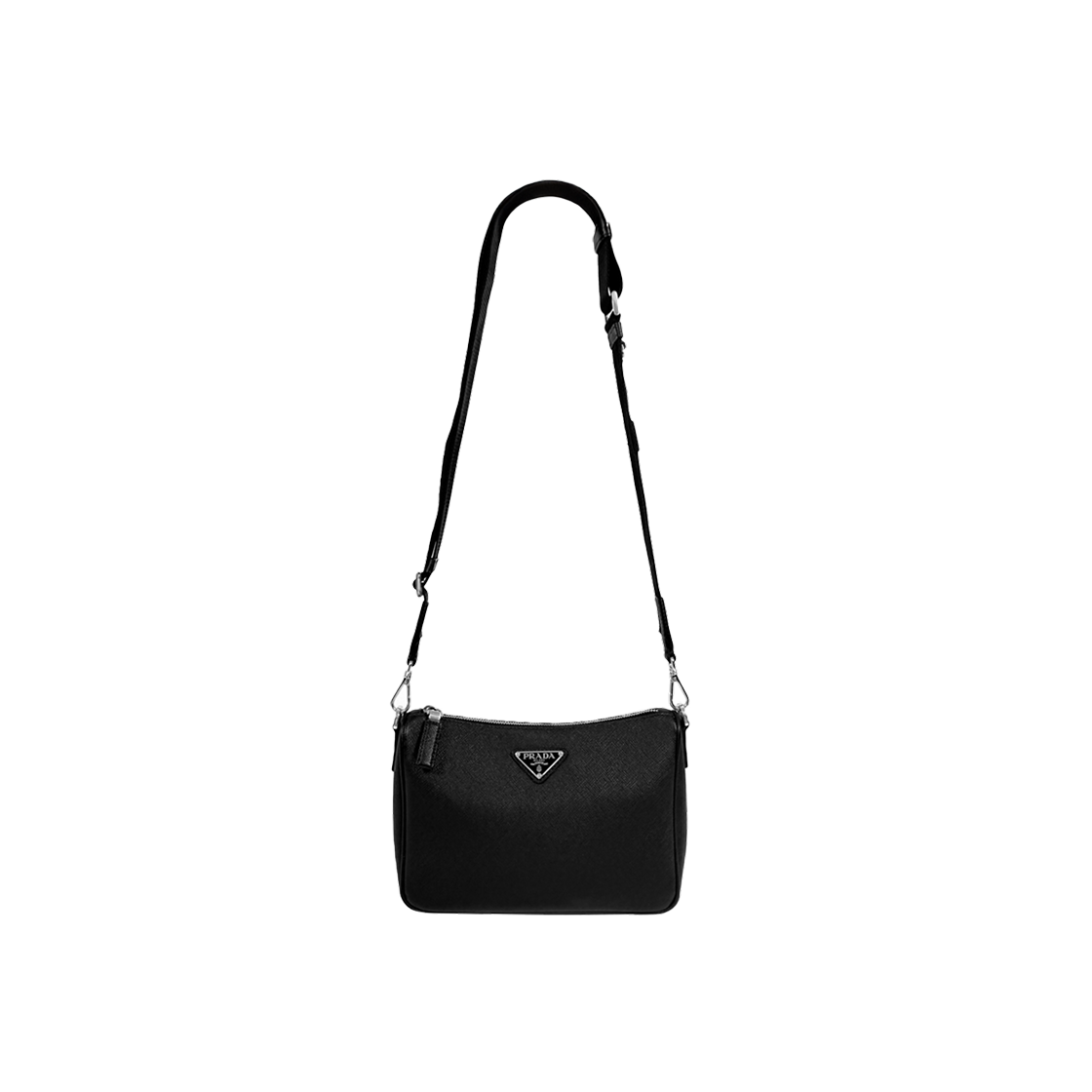 ITDJTLR5KUMW Prada Triangle Logo Tessuto Shoulder Bag Black