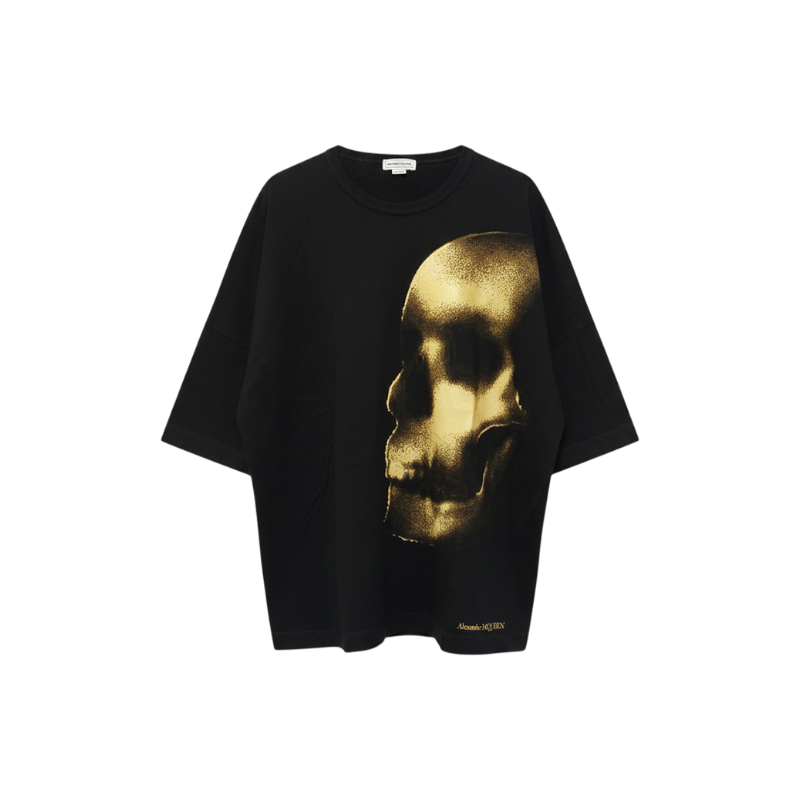 ITE2IWNSHMU8 Alexander McQueen Black Skull Print T-Shirt