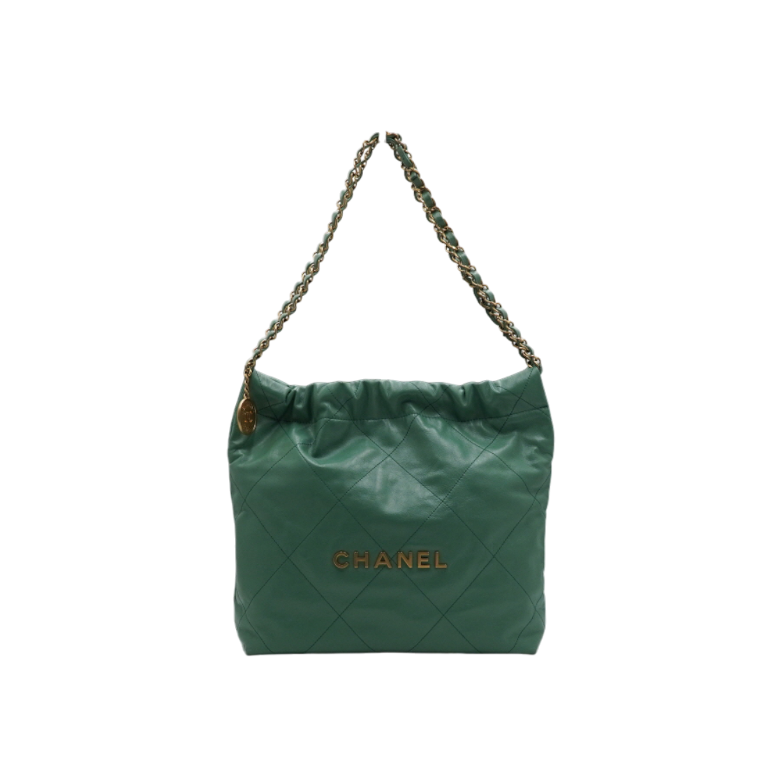 ITV8PMEO5SCF Chanel Green Calfskin 22 Bag Small Shoulder Bag