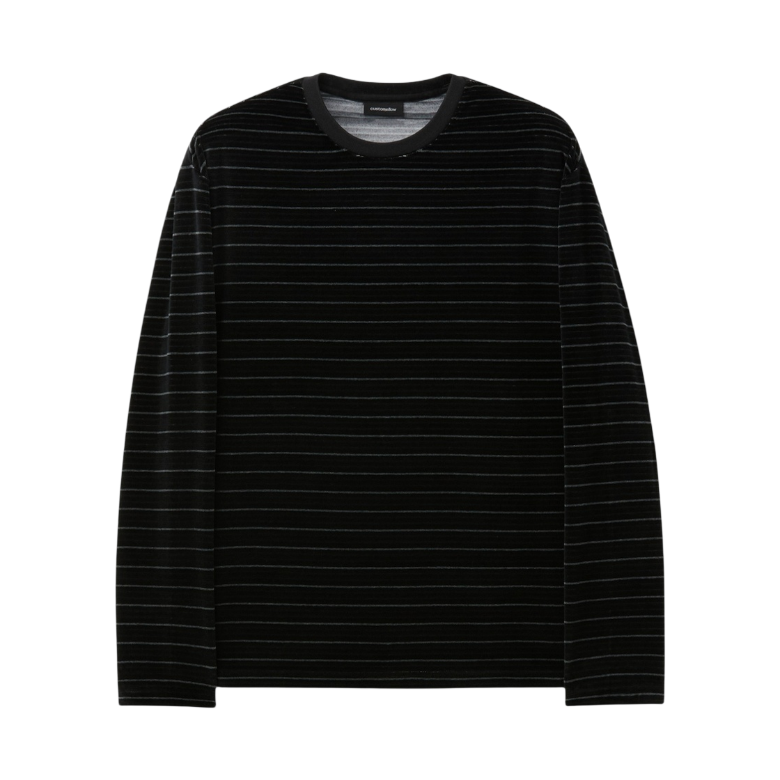 CWTAA26512BKX Customellow Velvet Stripe T-Shirt Black