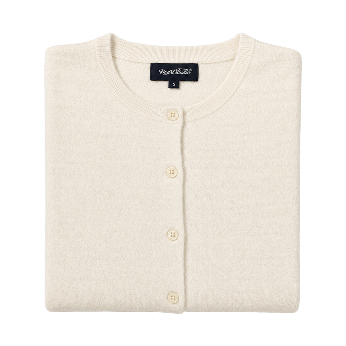 누아트 스튜디오 우먼 레이어 크롭 가디건 아이보리(NUART STUDIO Women's Layer Cropped Cardigan Ivory) - 2
