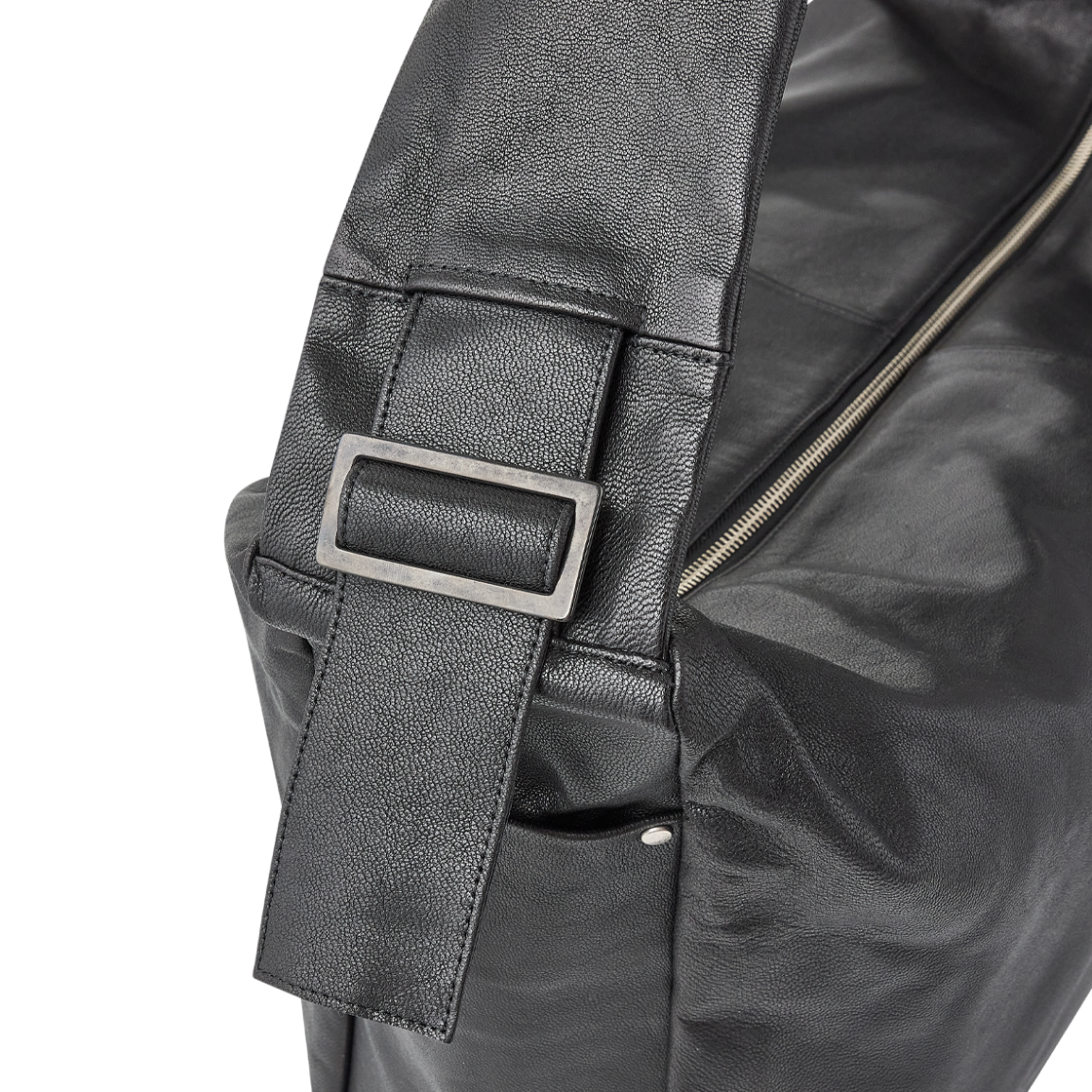 슈타인 고트 레더 셔링 핸들 숄더 백 블랙 - 26FW(ssstein Goat Leather Shirring Handle Shoulder Bag Black - 26FW) - 5