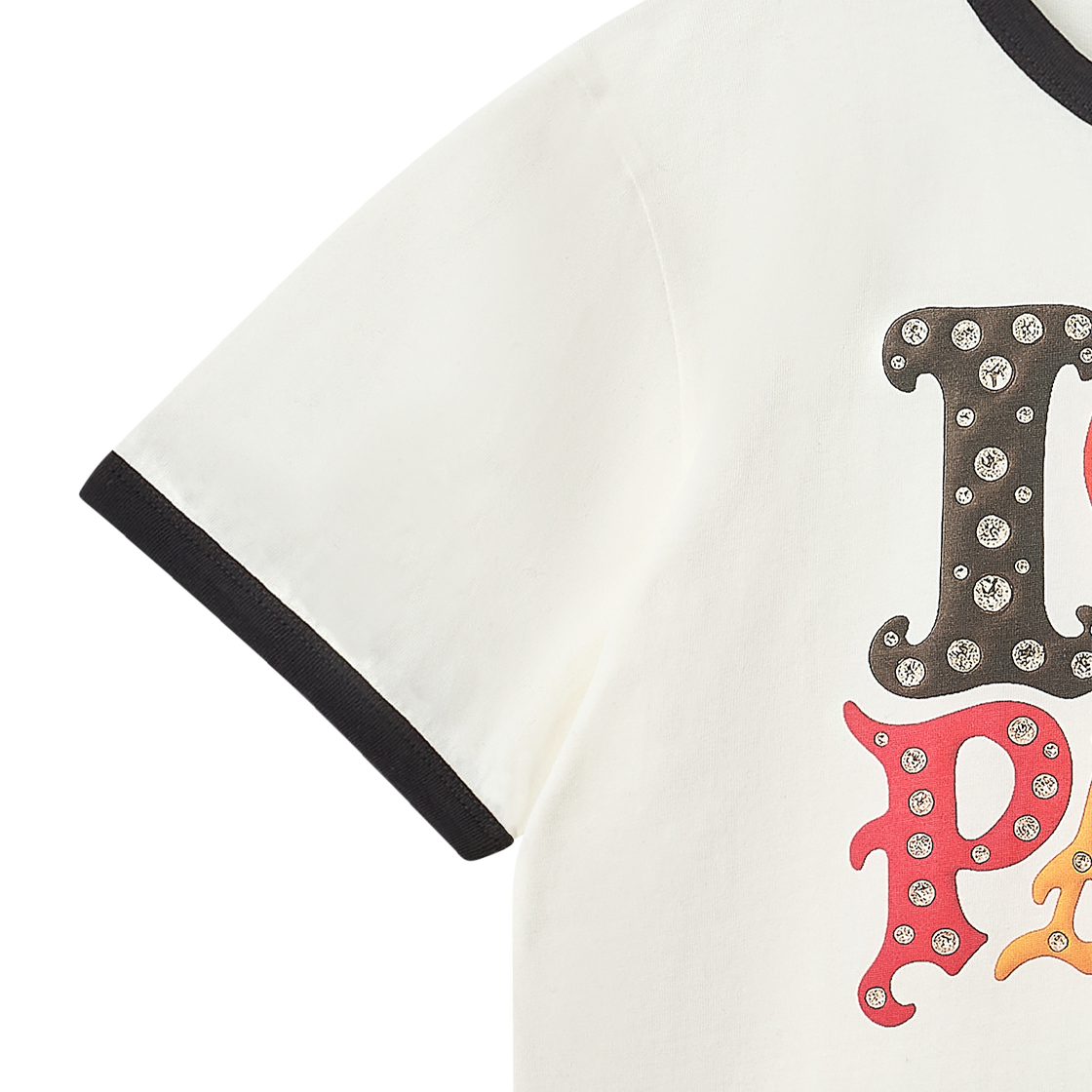 라스벳 주얼 링거 티셔츠 오프 화이트 - 26FW(Rassvet Jewel Ringer Tee Shirt Off White - 26FW) - 4
