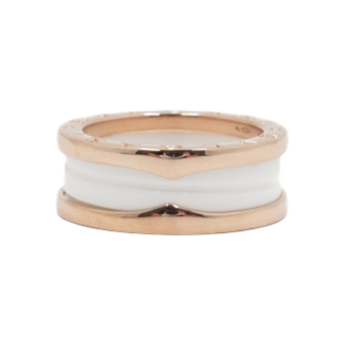 ITBANQ7G5GJ6 Bulgari B Zero1 18K Rose Gold & White Ceramic Band Ring