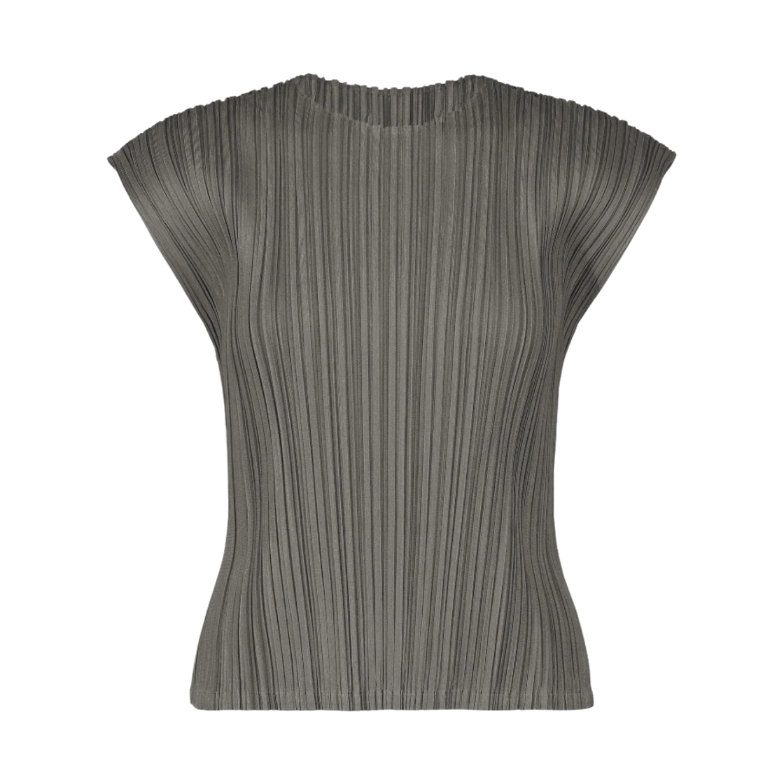 PP63-JK281-17 (W) Pleats Please Issey Miyake Mellow Pleats Top Charcoal