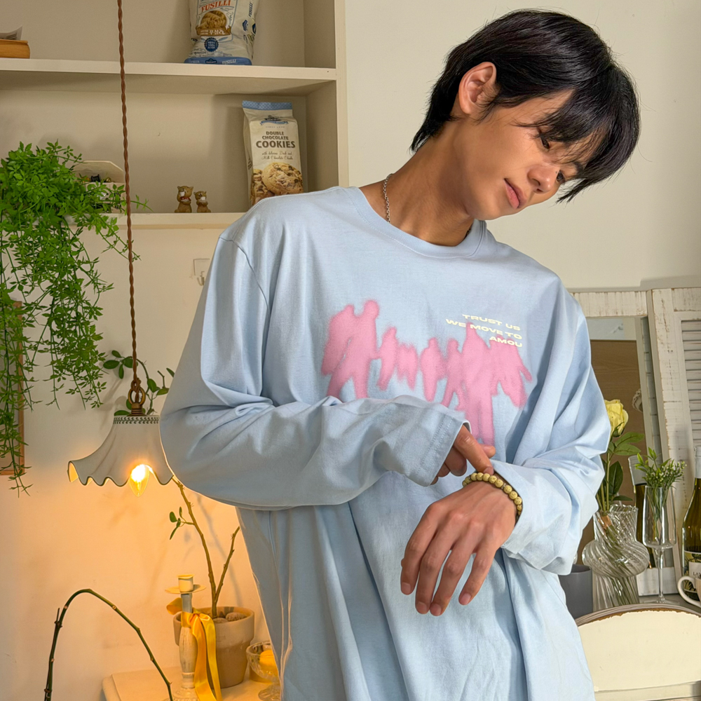 아모우 크라우드 롱슬리브 베이비 블루(AMOU Crowd Long Sleeve Baby Blue) - 5
