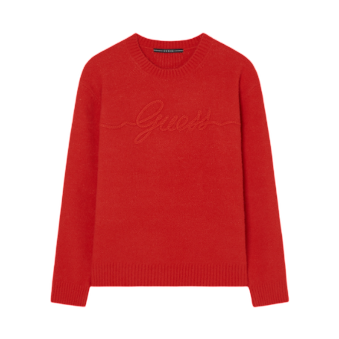 게스 크루넥 밧줄 자수 스웨터 레드(GUESS Rope Embroidered Crewneck Sweater Red) - 1