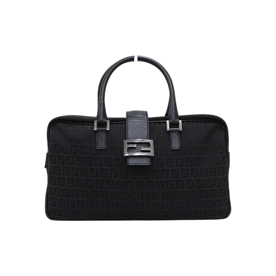 ITQM8794EOLS Fendi Black Canvas Juka Briefcase Tote Bag
