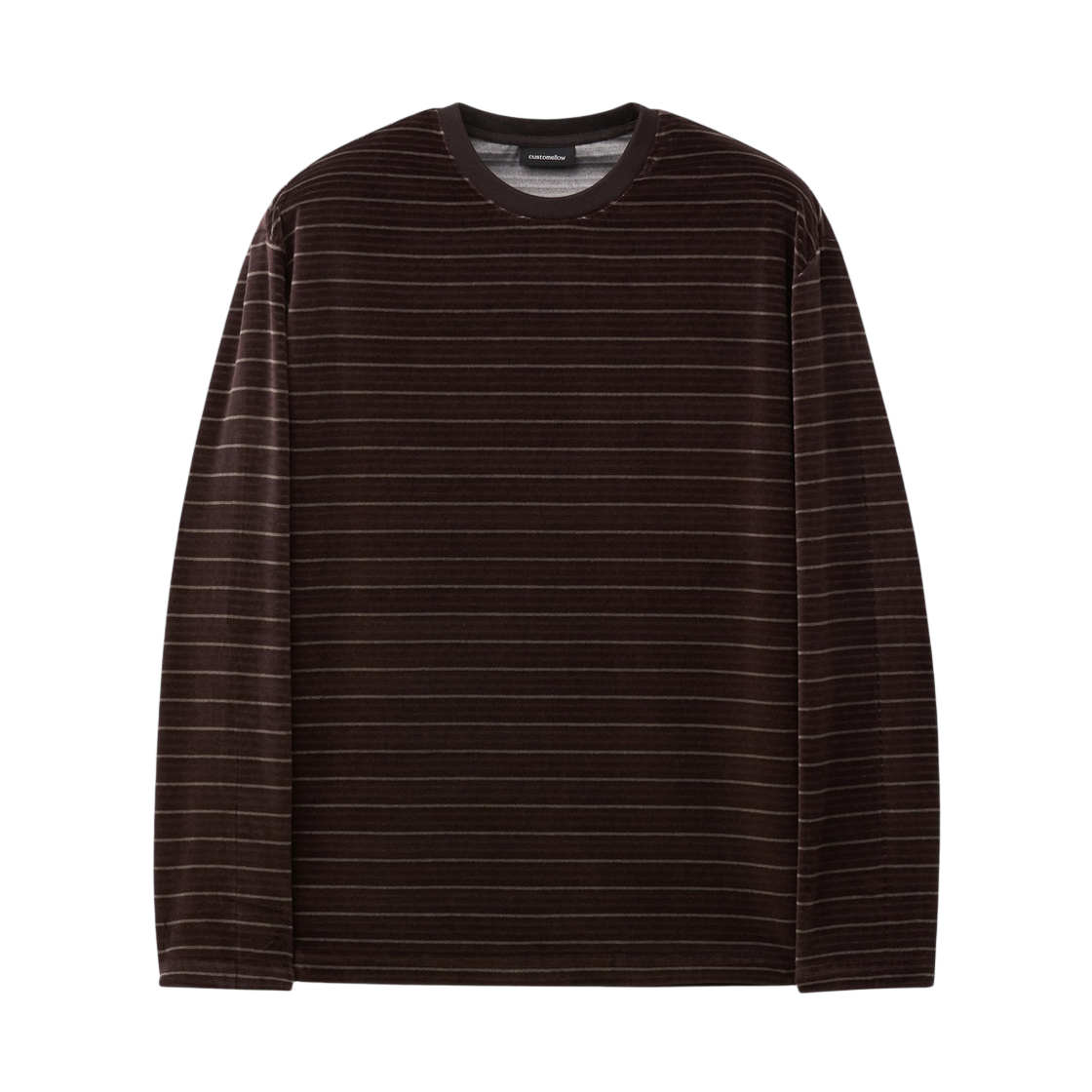 CWTAA26512BRX Customellow Velvet Stripe T-Shirt Brown