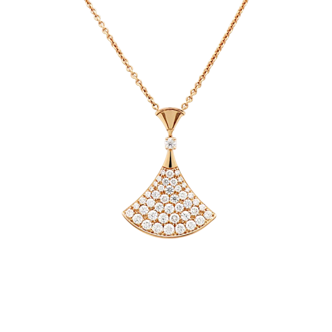 ITAD78D9FTEA Bulgari Divas' Dream Pave Necklace Rose Gold
