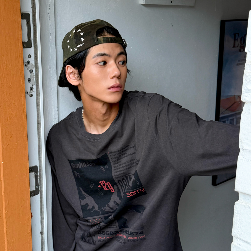 아모우 12 그램 롱슬리브 차콜 그레이(AMOU 12 gram Long Sleeve Chacoal Gray) - 6