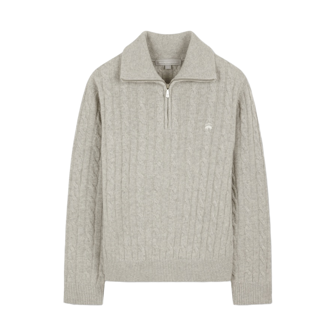 BBWZWBG406-ZGR BrooksBrothers Women's Wool Cable Half Zip Grey