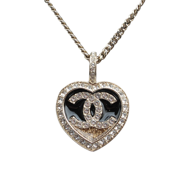 ITU6O4R793LP Chanel Champagne Gold Heart Charm Necklace