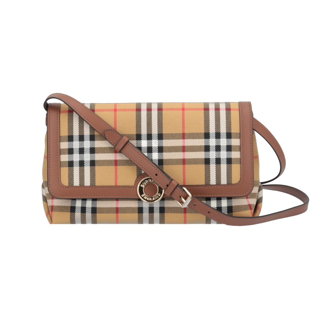 8121488 [25% 쿠폰] Burberry Millie Check Cotton Crossbody Bag Antique Yellow