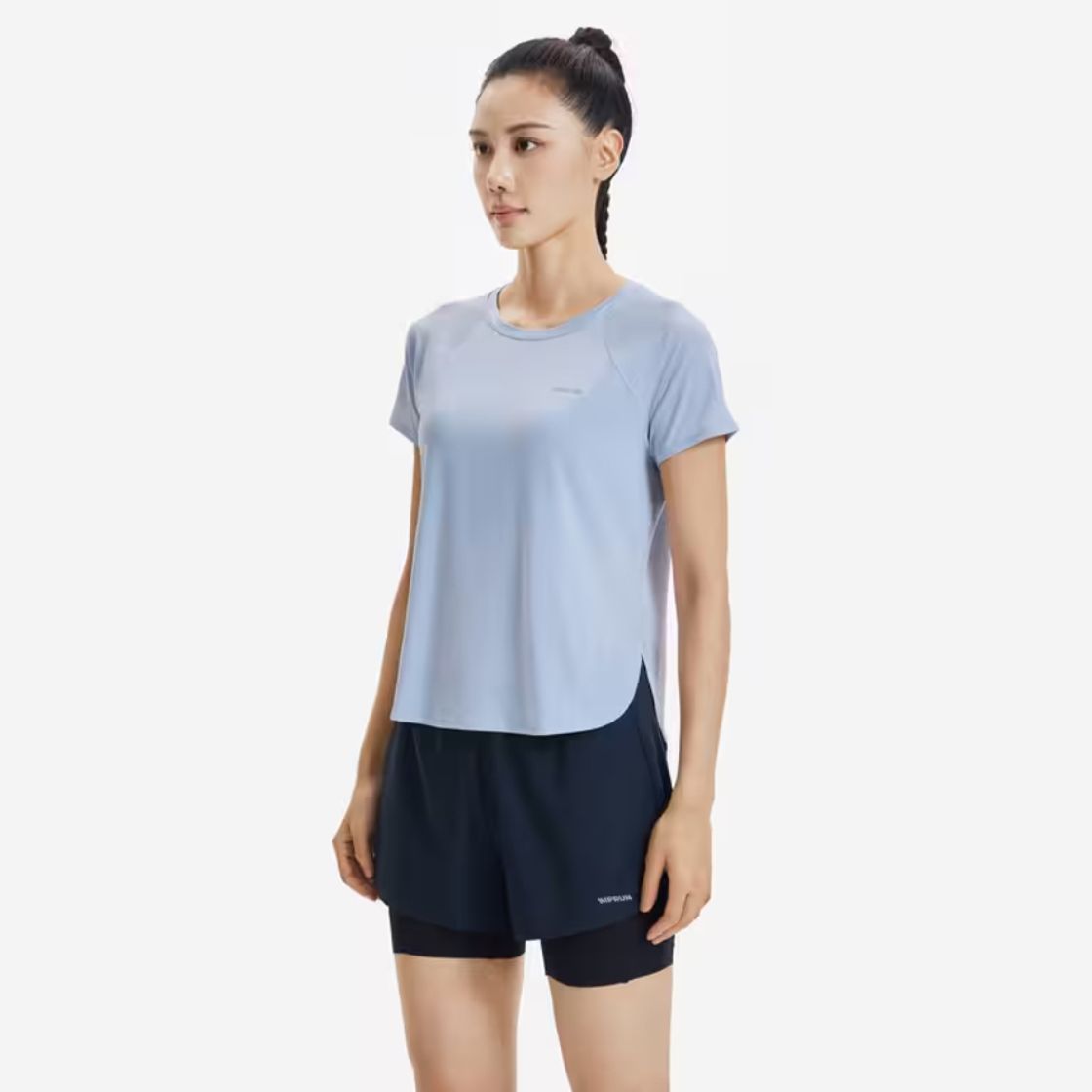 데카트론 여성 러닝 반팔 티 런 드라이 쿨링 500 포기 블루(Decathlon Women's Running Short Sleeve T-Shirt Run Dry Cooling 500 Foggy Blue) - 5