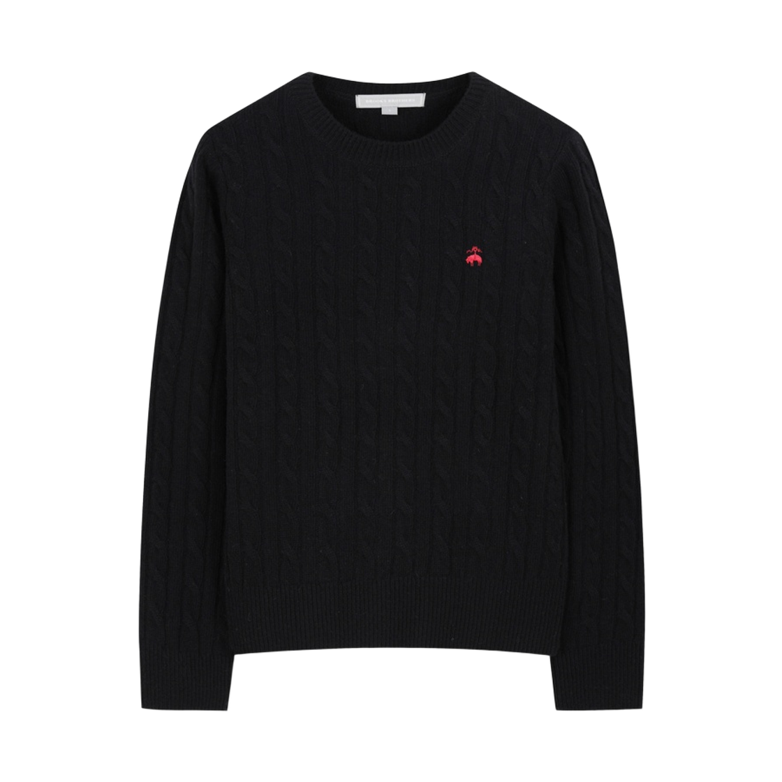 BBWRWBZ401-ZBK BrooksBrothers Women's Wool Cable Sweater Black