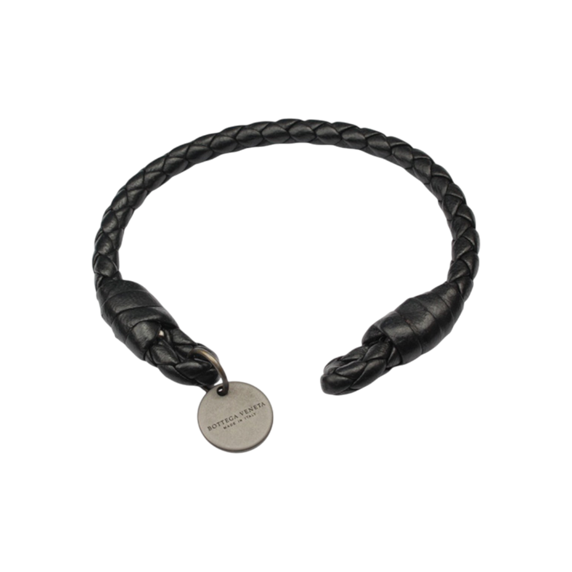 ITNGL3L5FR8U Bottega Veneta Black Woven Leather Bracelet