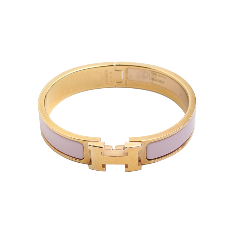 ITD98GT9U3WP Hermes Rose Dragee Click H Bracelet Gold