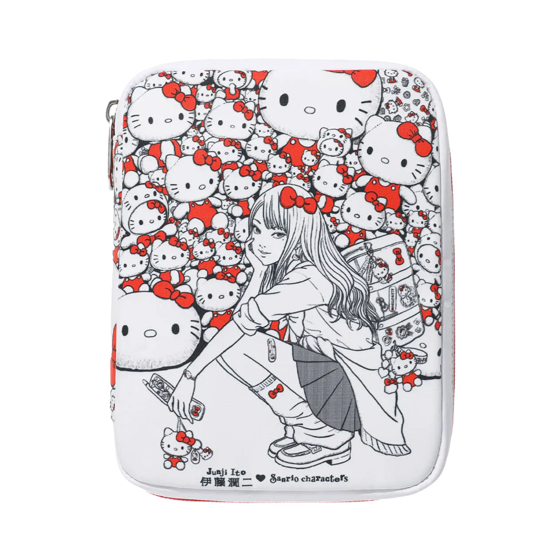 나이스고스트클럽 x 이토 준지 x 산리오 토미에 헬로 키티 스퀘어 파우치 믹스(Niceghostclub x Junji Ito x Sanrio Tomie Hello Kitty Square Pouch Mix)