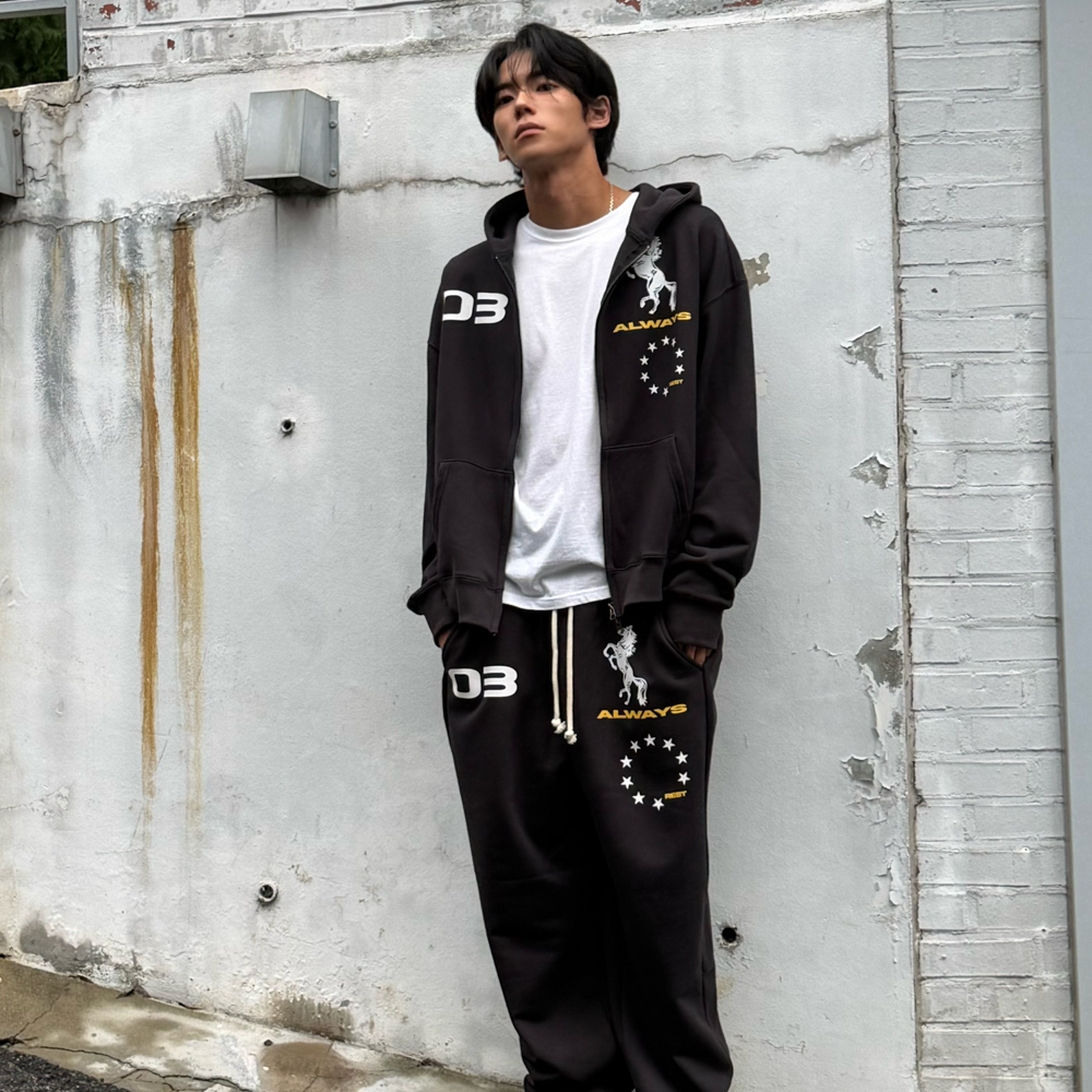 아모우 홀스 스웻 팬츠 블랙(AMOU AMOU Horse Sweat Pants Black) - 6