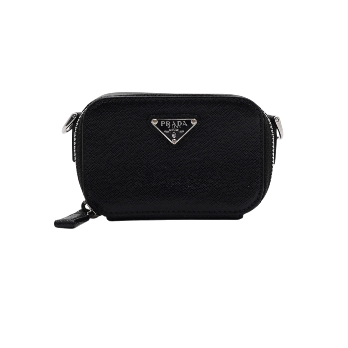 IT4JSIBU8LG6 Prada Saffiano Leather Micro Mini Pouch Bag