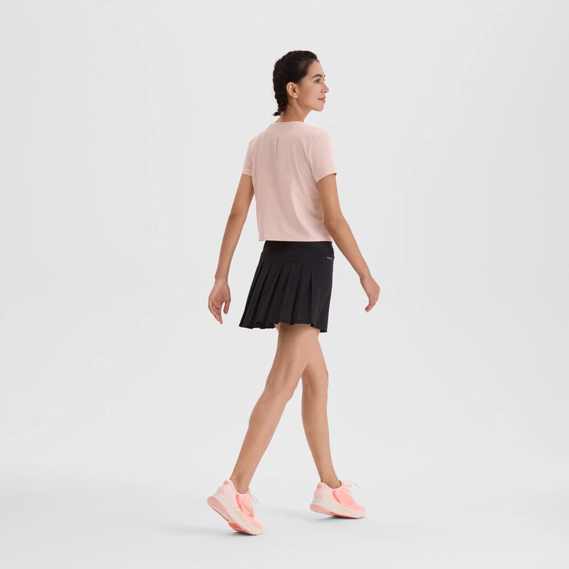 데카트론 여성 러닝 크롭 반팔 티 런 드라이 500 쿼츠 핑크(Decathlon Women's Running Cropped Short Sleeve T-Shirt Run Dry 500 Quartz Pink) - 7