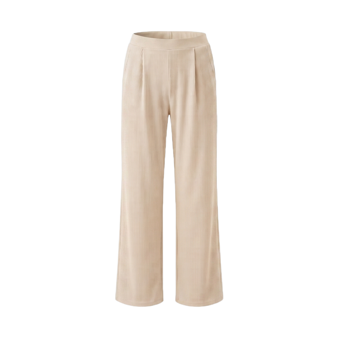 CLWP9157 cielcoco Sorona Ribbed Wide Pants Cream Beige