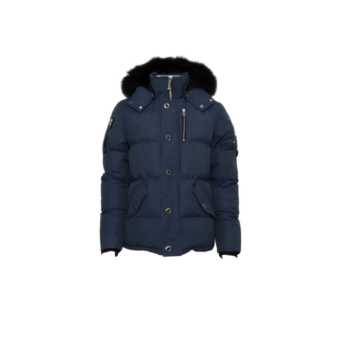 ITWARSDO62S8 Moose Knuckles Steel Blue Three Quarter Fox Fur Down Jacket
