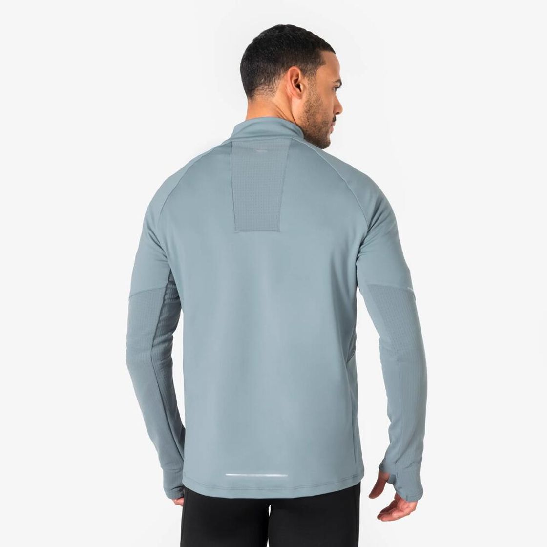 데카트론 남성 하프집 러닝 긴팔 티 런 웜 500 리버 그레이(Decathlon Men's Half-Zip Running Long Sleeve T-Shirt Run Warm 500 River Grey) - 3