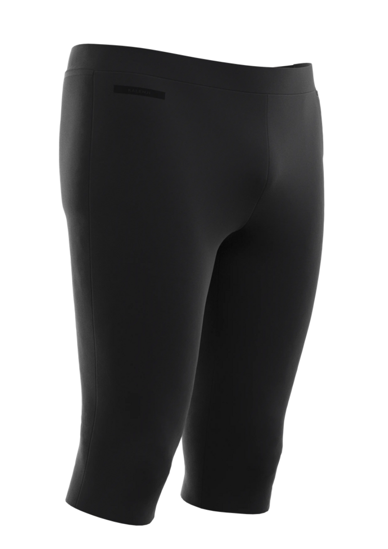 8826518 Decathlon Men's 3/4 Running Tights Run Dry 100 Smoke Black