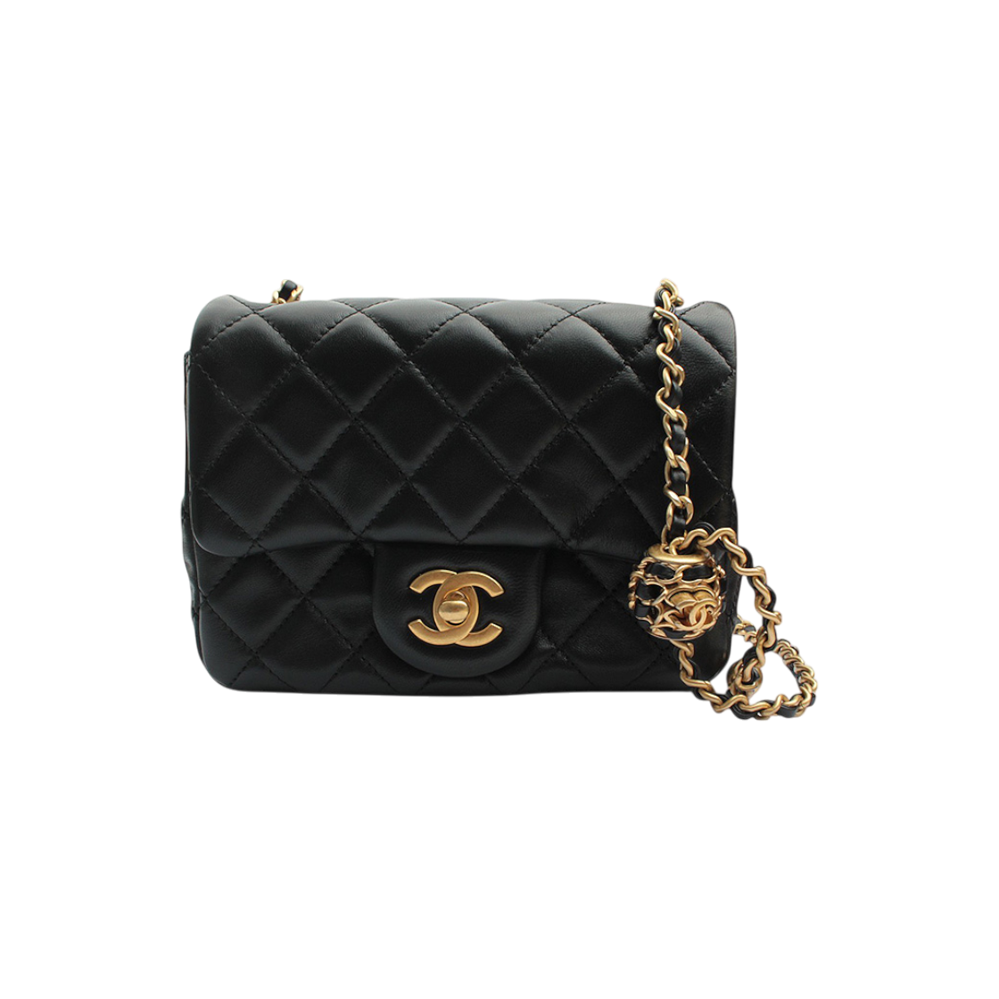 IT9CGNNHL5CD Chanel Petit Sac CC Golden Ball Mini Crossbody Bag Black