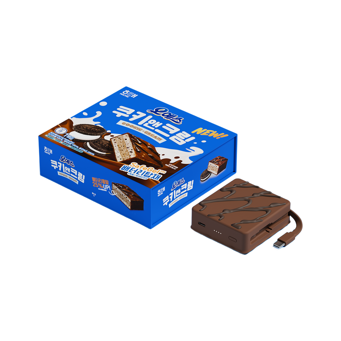 미니덕트 오예스 쿠키앤크림 보조배터리 10000mAh(MINIDUCT OYESS Cookie & Cream Portable Charger 10,000mAh) - 2