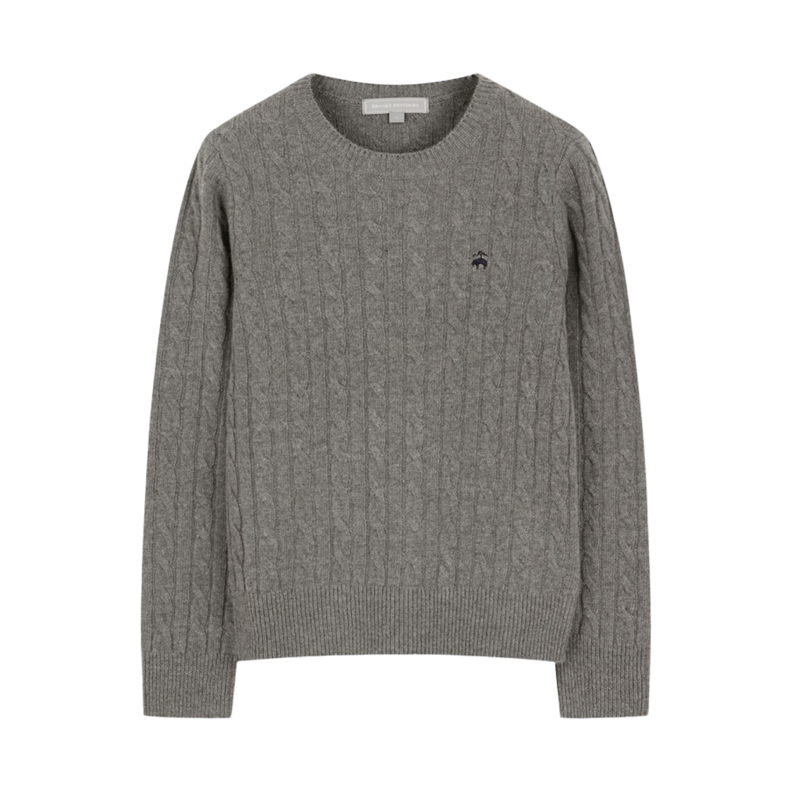 BBWRWBZ401-ZGR BrooksBrothers Women's Wool Cable Sweater Grey