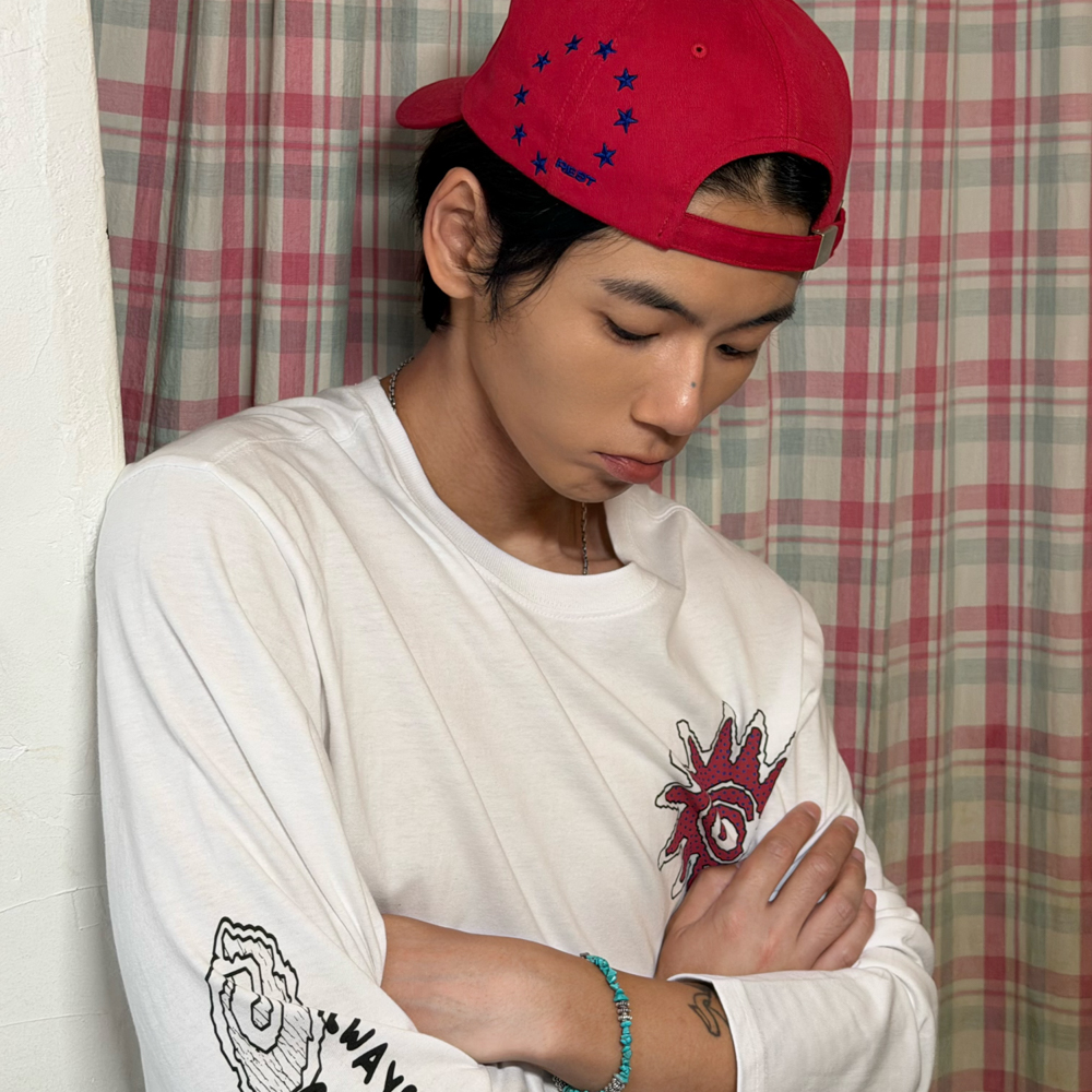 아모우 03 스타 서클 5 패널 캡 레드(AMOU 03 Star Circle 5 Pannel Cap Red) - 4