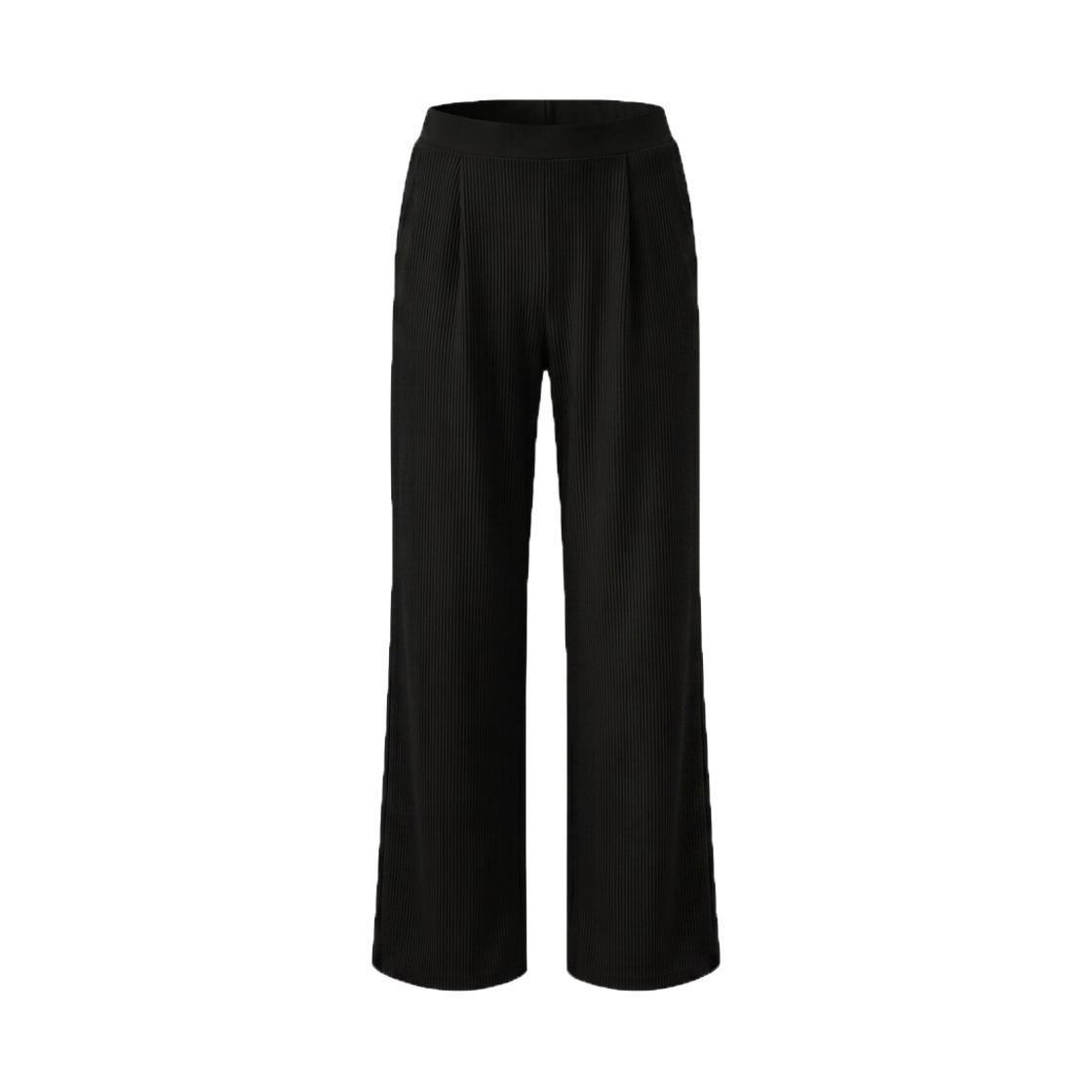 CLWP9157 cielcoco Sorona Ribbed Wide Pants Black