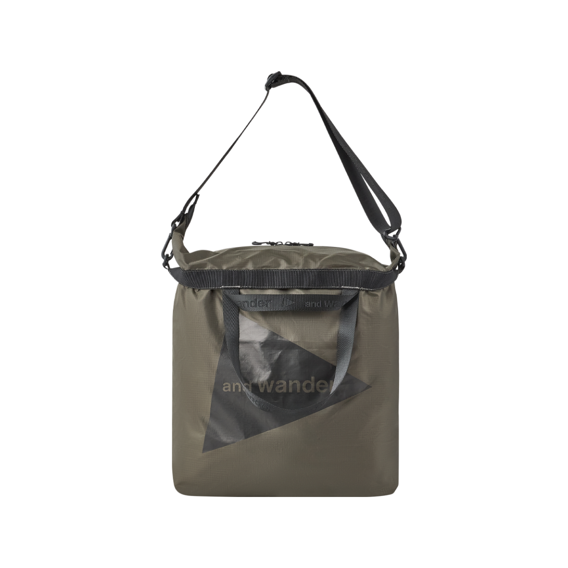 앤드 원더 149 크리스피 립 로고 토트 백 카키 - 26FW(And Wander 149 Crispy Rip Logo Tote Bag Khaki - 26FW) - 3