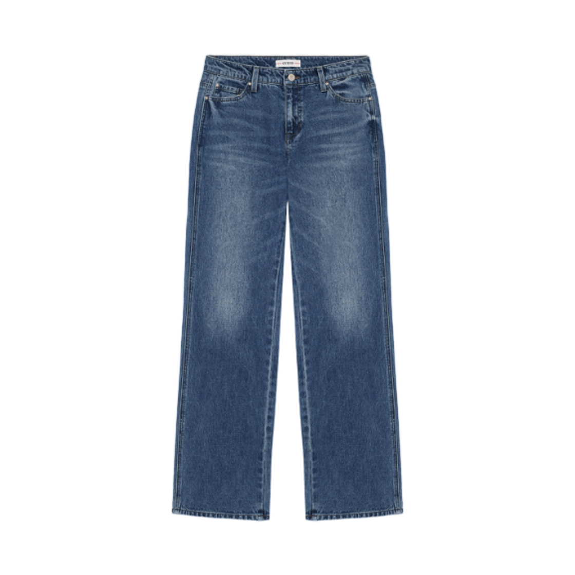 (W) 게스 로우라이즈 와이드 데님 다크 블루((W) GUESS Low Rise Wide Leg Jeans Dark Blue) - 1